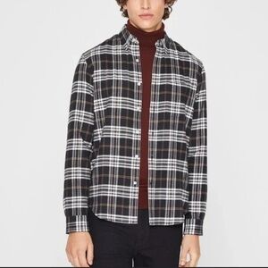 Club Monaco Black and White Plaid Shirt